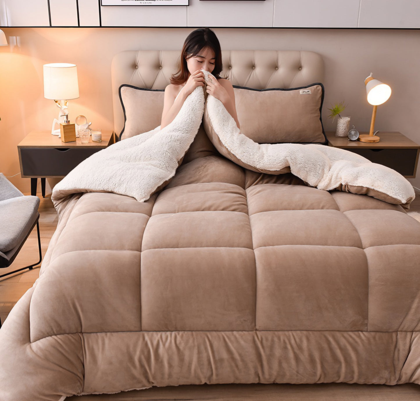 Sandy beige Luxe Comforter