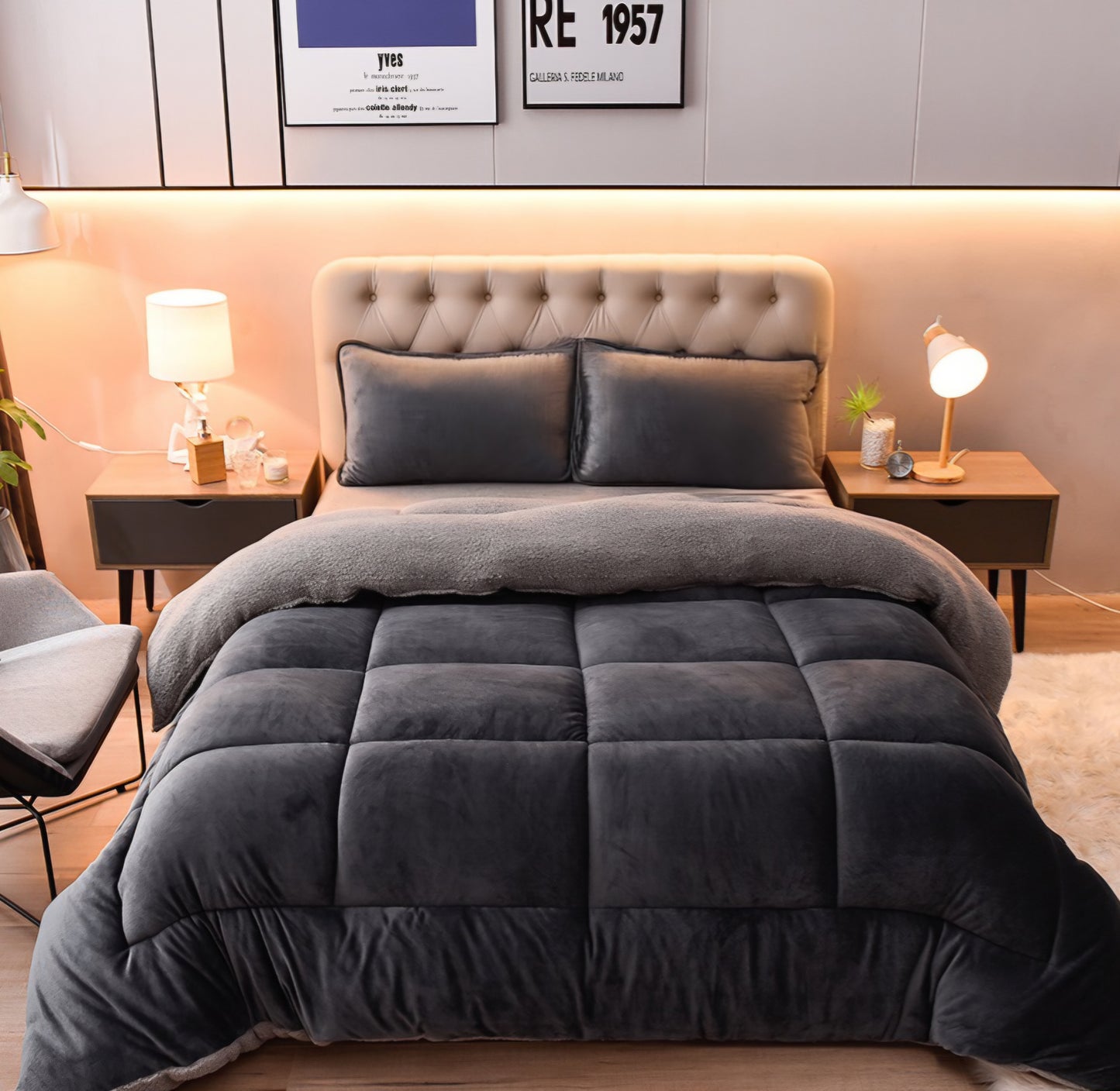Dark Grey Luxe Comforter