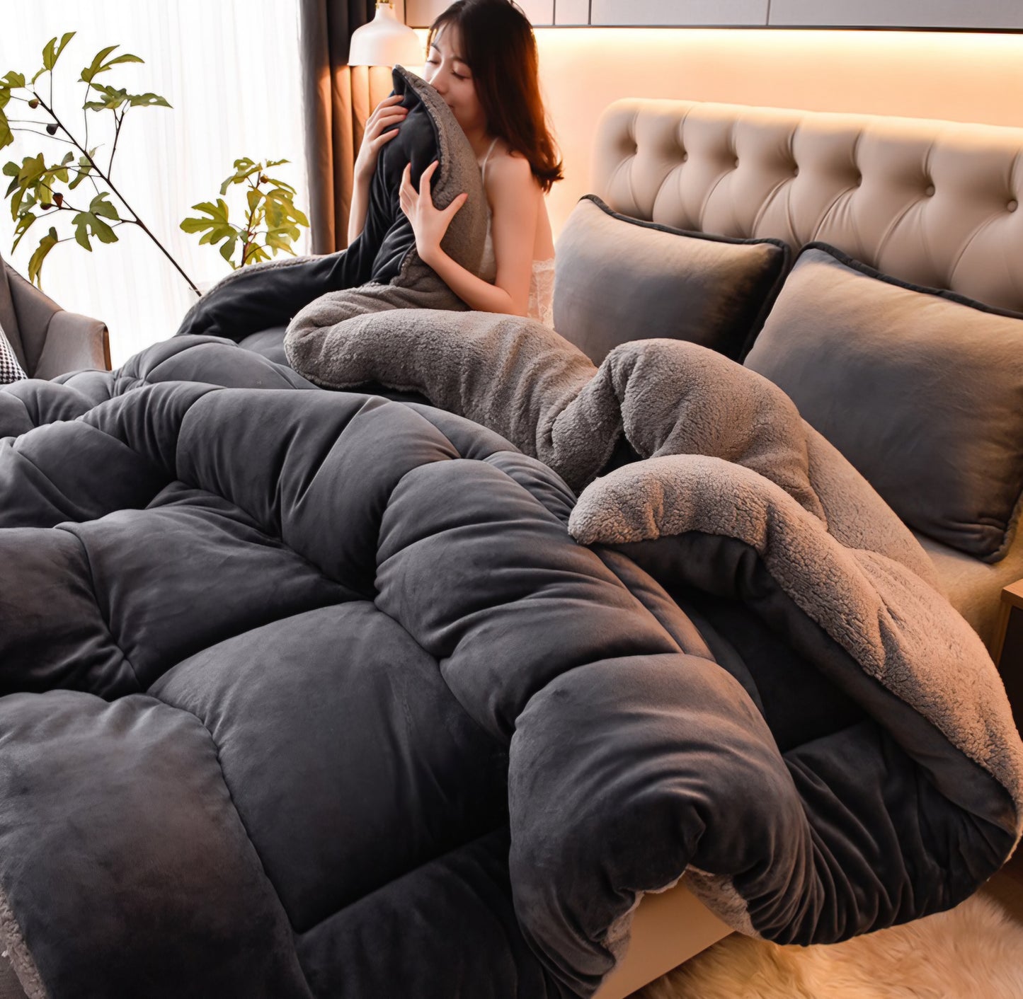 Dark Grey Luxe Comforter