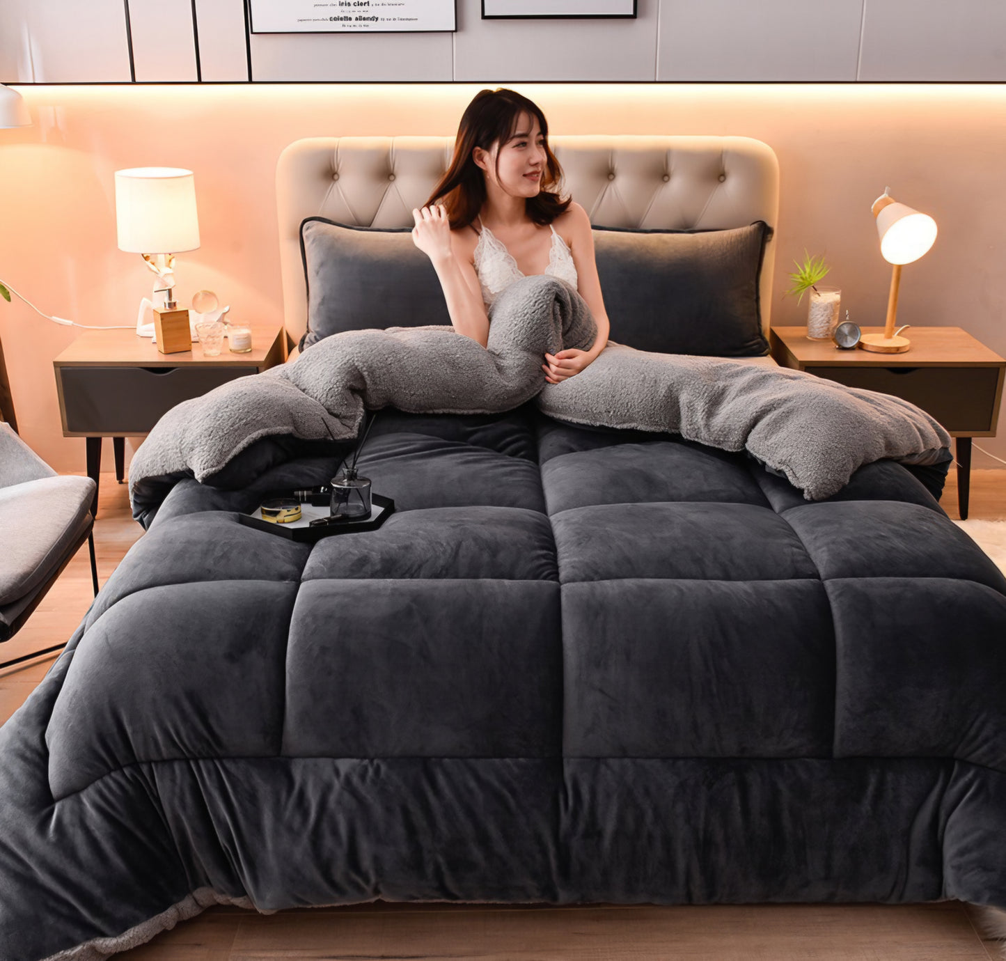 Dark Grey Luxe Comforter