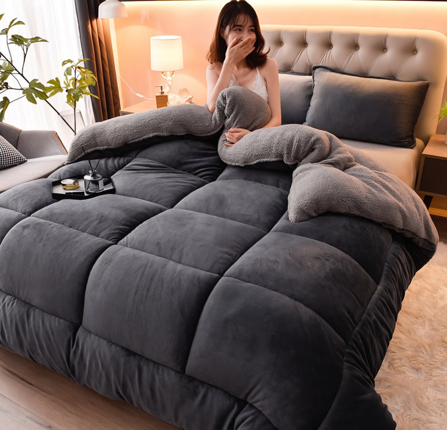 Dark Grey Luxe Comforter