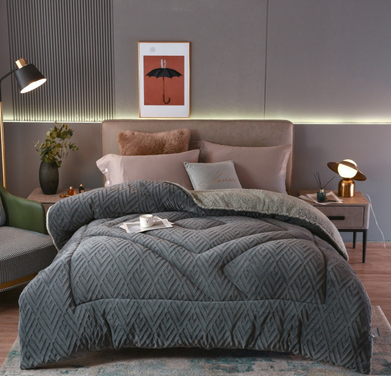 Jacquard Comforter - Dark Grey