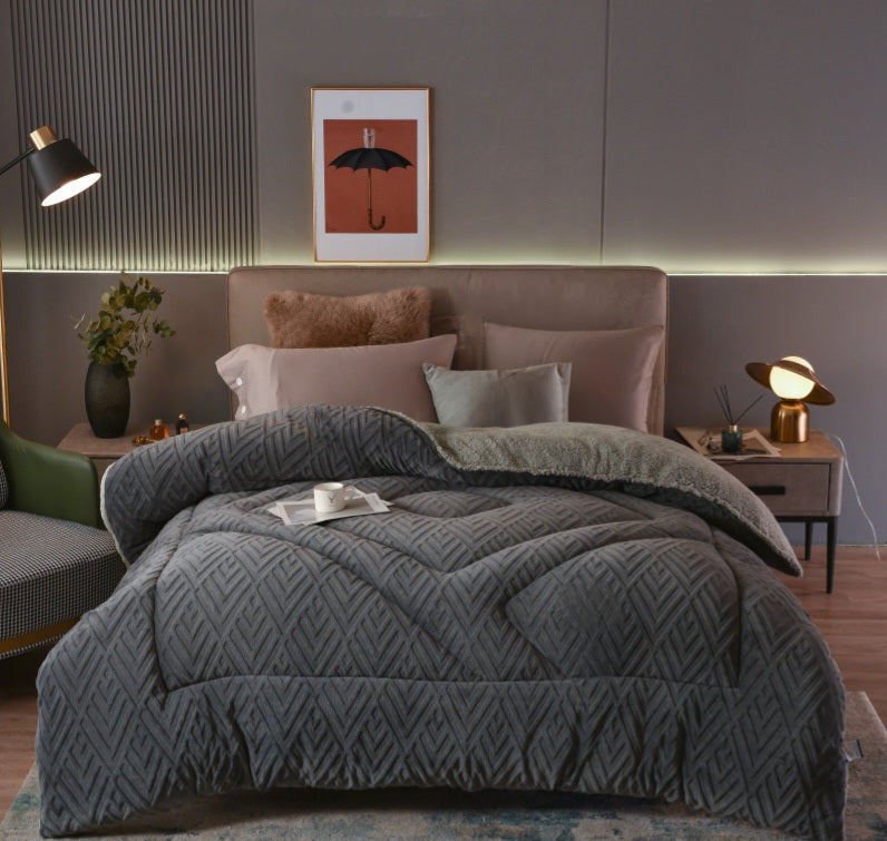 Jacquard Comforter - Dark Grey