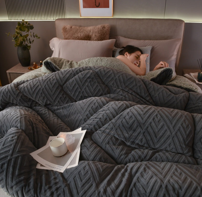 Jacquard Comforter - Dark Grey