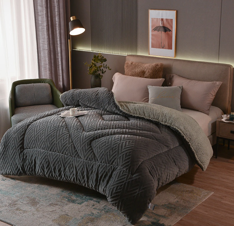Jacquard Comforter - Dark Grey