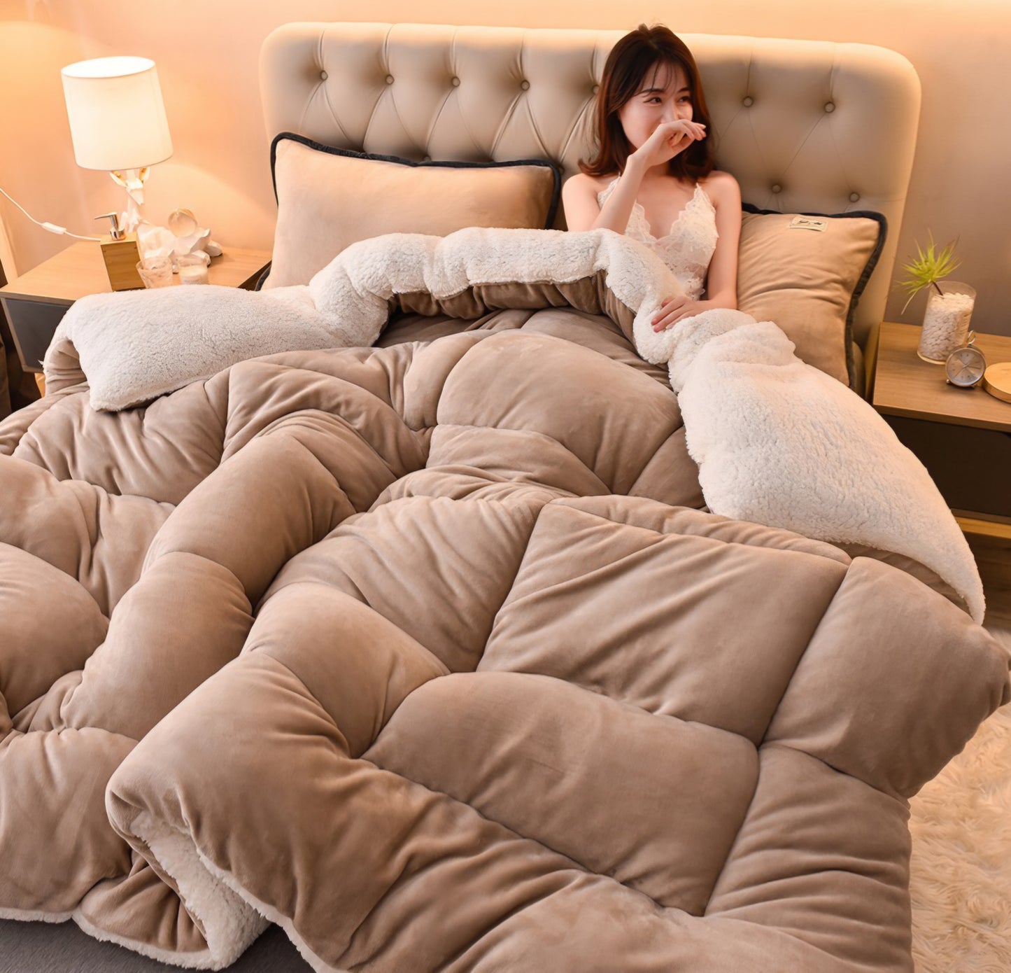 Sandy beige Luxe Comforter