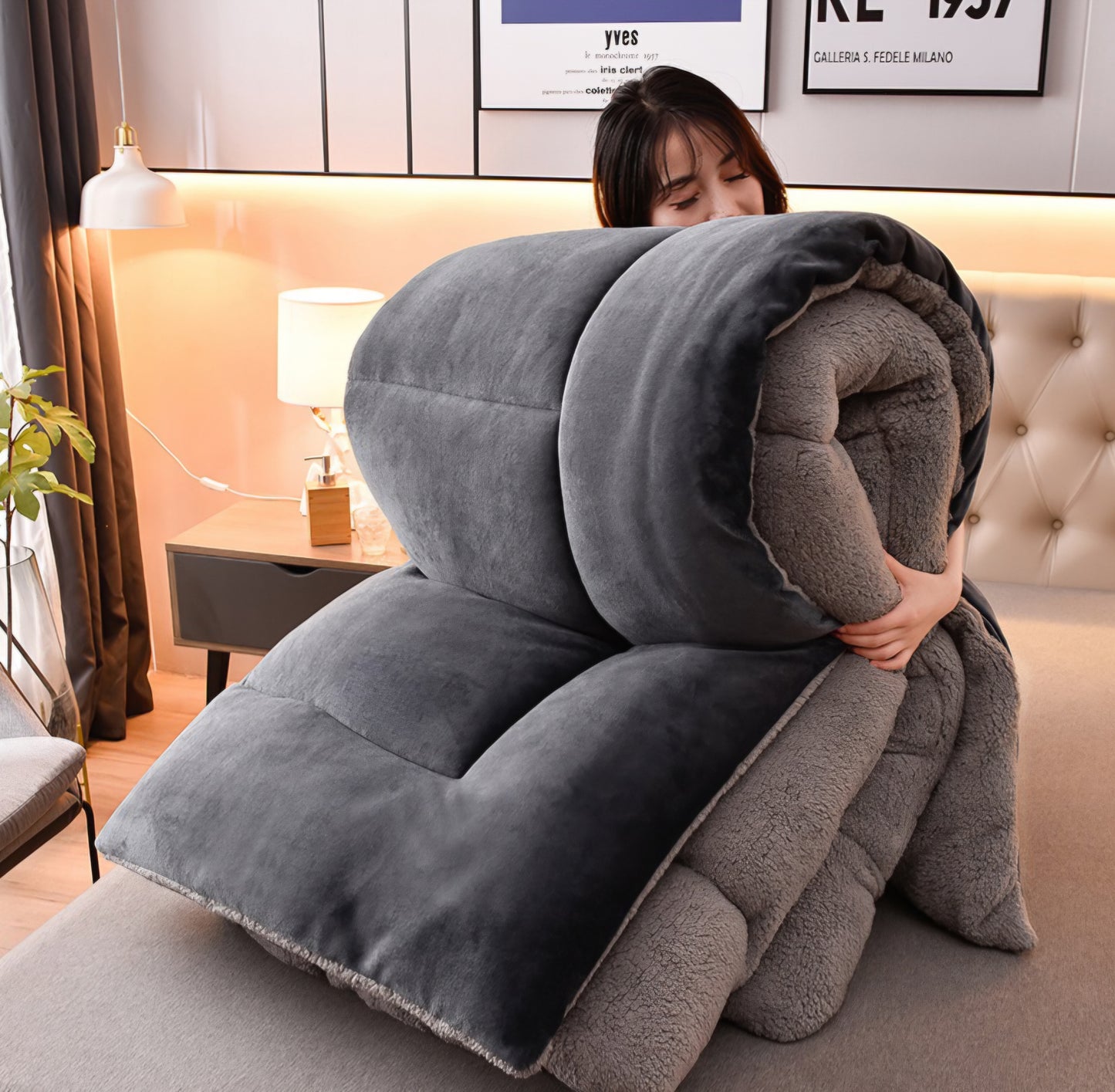 Dark Grey Luxe Comforter