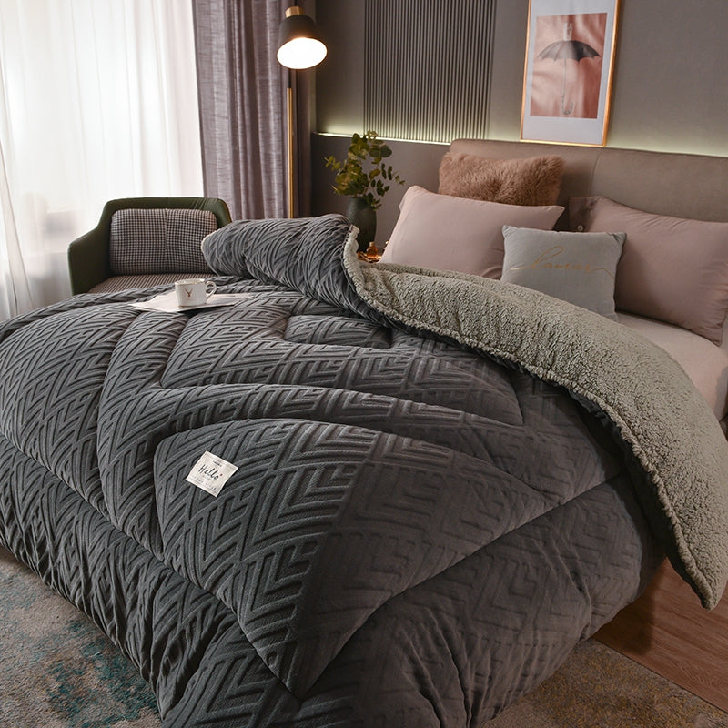 Jacquard Comforter - Dark Grey